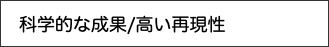 　科学的な成果/高い再現性