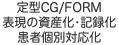 定型CG/FORM 表現の資産化•記録化 患者個別対応化